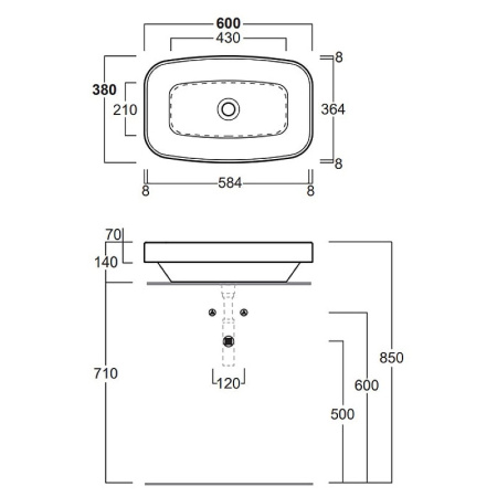 Раковина Simas Baden Baden 60 BB11bi*0