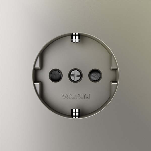 Розетка с заземлением и со шторкой, без рамки Voltum S70 VLS040204