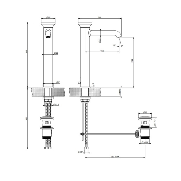 Смеситель для раковины Gessi Origini 66003#031