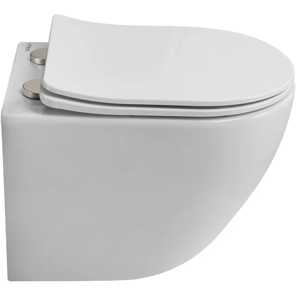 Унитаз подвесной BelBagno Due 2.1 BB7006CHR/SC безободковый, с сиденьем микролифт, белый