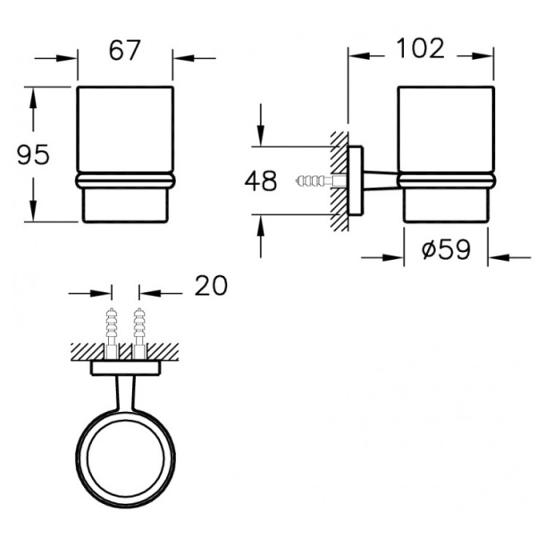 Стакан для зубных щеток Vitra Q-Line A44993 хром
