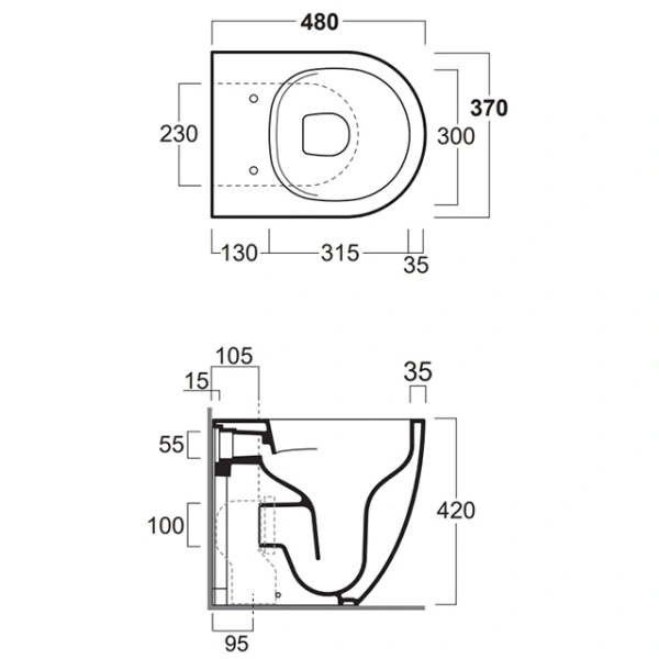 Унитаз приставной Simas Vignoni VI26bi