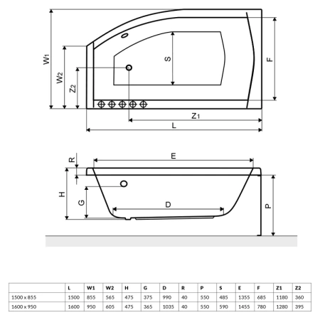 Акриловая ванна 160x95 см правая Excellent Magnus WAEX.MGP16WH