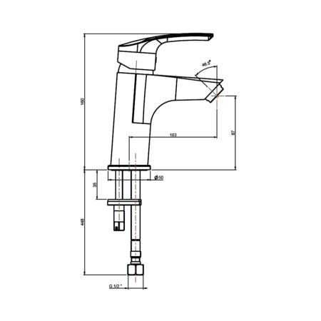 Смеситель для раковины Paini Atomix D1CR205GKM