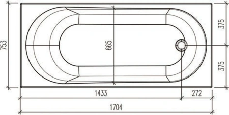 Акриловая ванна 170,4x75,3 см Eurolux Oberony E1017075025
