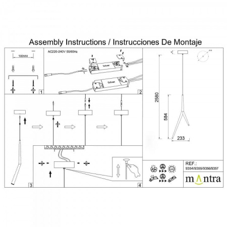 Подвесной светильник Mantra Arrecife 9356+9229 (1L)