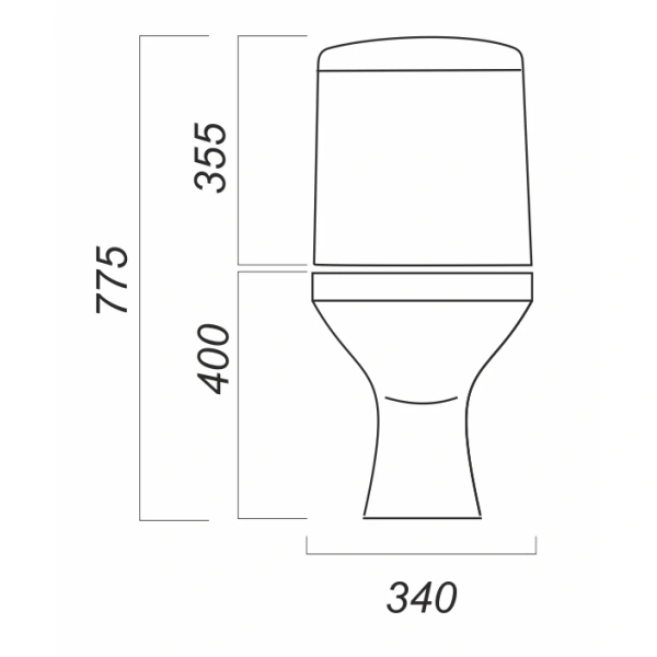 Унитаз-компакт Sanita Аттика эконом WC.CC/Attica/1-P/WHT.G/S1 косой выпуск, с сиденьем полипропилен, белый
