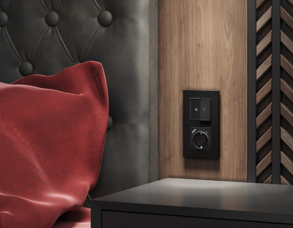 Клавиши для выключателя двухклавишного c подсветкой Ambrella Volt Quant AP8040