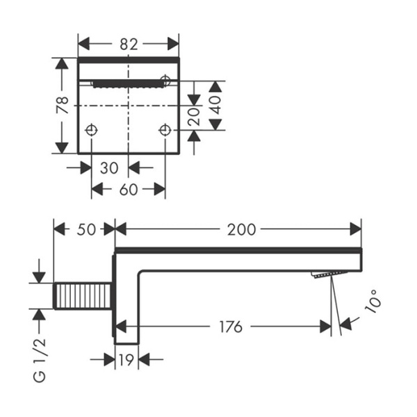 Излив для ванны Axor MyEdition 47410600 хром/черное стекло
