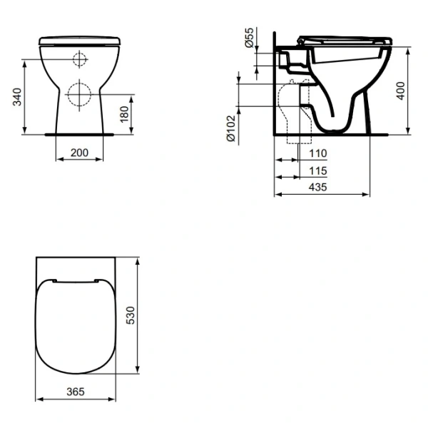 Приставной унитаз Ideal Standard Tempo T331401