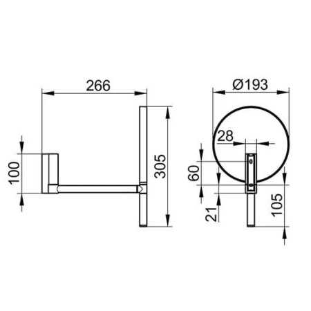 Косметическое зеркало Keuco Plan 17649010002