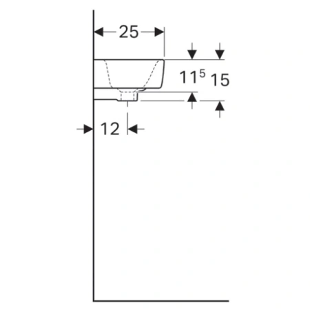 Раковина 50x25 см Geberit Renova Compact 276250000