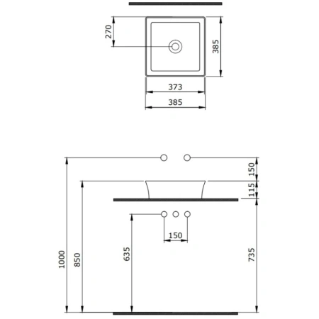Раковина 38,5x38,5 см Berges Ego SL 181020
