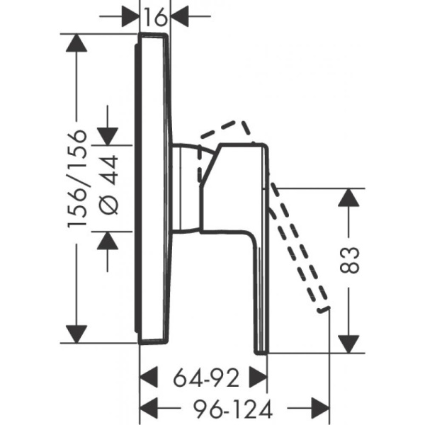 Смеситель для душа Vernis Shape hansgrohe 71668670 матовый черный