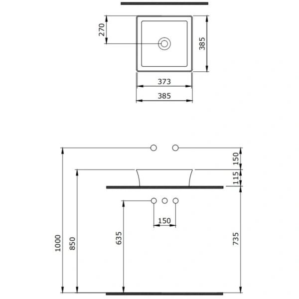 Раковина 38,5x38,5 см Berges Ego SL 181070