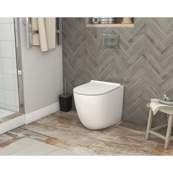 Приставной безободковый унитаз с сиденьем микролифт Grossman GR-PR4411S