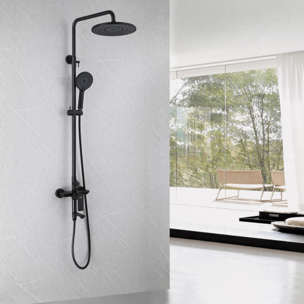 Душевая стойка Abber Weiss Insel AF8016NB черная матовая