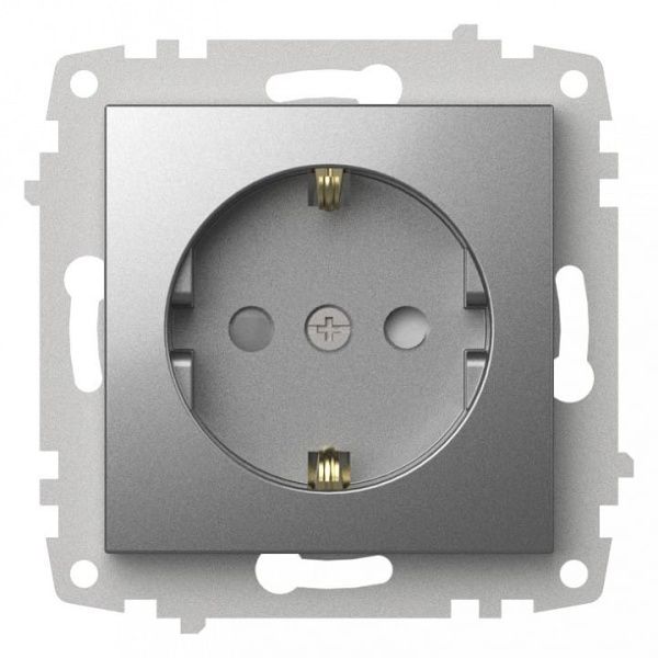 Розетка с заземлением и со шторкой, без рамки Elbi Eleсtriс Zena Vega 609-011000-243