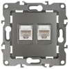 Розетка двойная Ethernet RJ-45 без рамки Эра Эра 12 12-3108-12