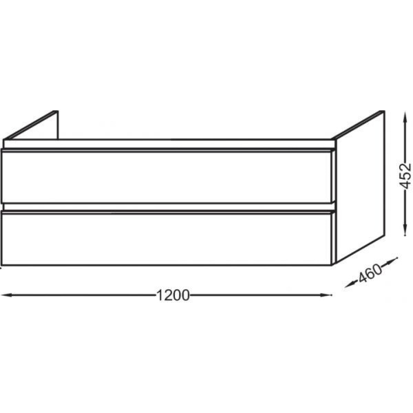 Тумба под раковину 120 см Jacob Delafon Vox EB2021-RA-N18 белый блестящий