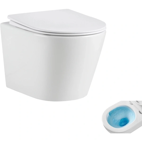 Унитаз подвесной GID Tr2130TF безободковый, торнадо, с сиденьем микролифт, белый