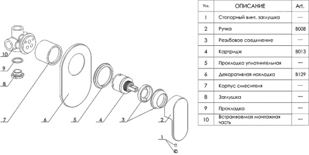 Смеситель для душа WasserKRAFT Donau 5351