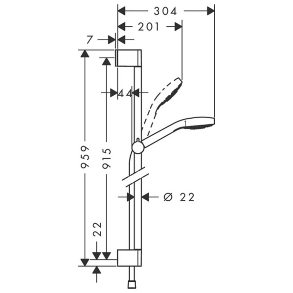 Душевой гарнитур Hansgrohe Croma Select E 26593400