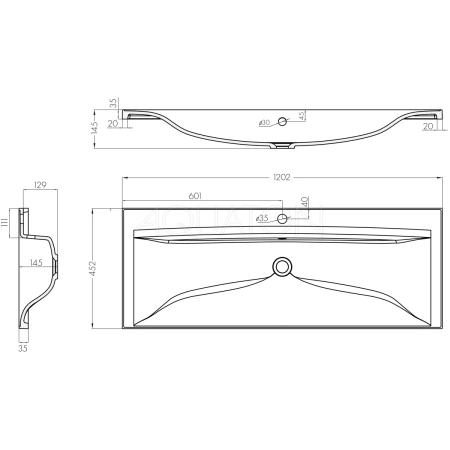 Раковина 120,2x45,2см Акватон Айрис 1A729631AG010