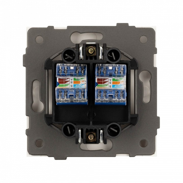 Розетка двойная Ethernet RJ-45 и со шторками, без рамки Arlight SCT-TENDO 054596