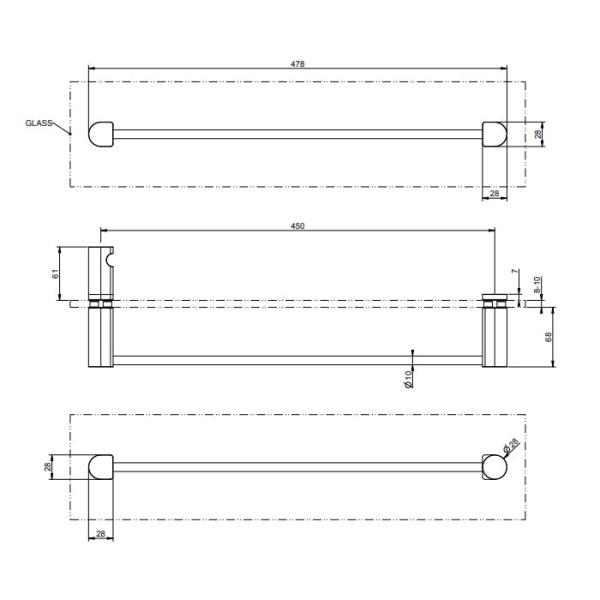 Полотенцедержатель Gessi Rilievo 45 см 59564#031
