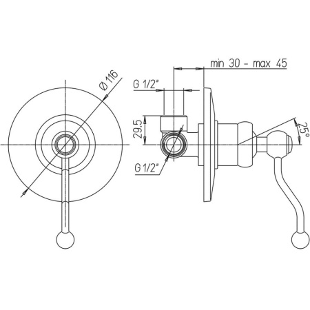 Смеситель для душа Paini Duomo 88OP690 встраиваемый
