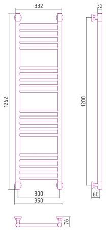 Полотенцесушитель водяной Сунержа Богема+ 120x30 (00-0220-1230)
