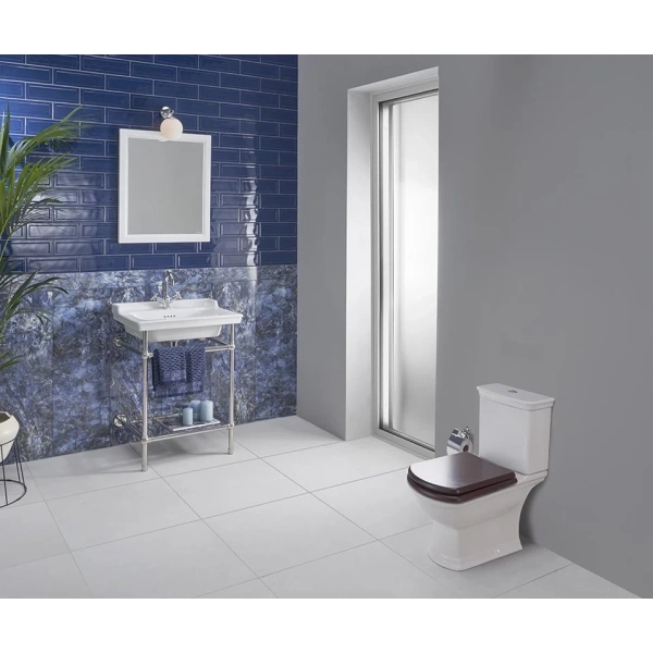 Унитаз-компакт Vitra Serenada 9722B003-7204 с деревянным сиденьем, белый
