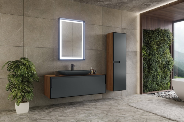 Тумба с раковиной Orka Craft 120 5001127 орех/антрацит