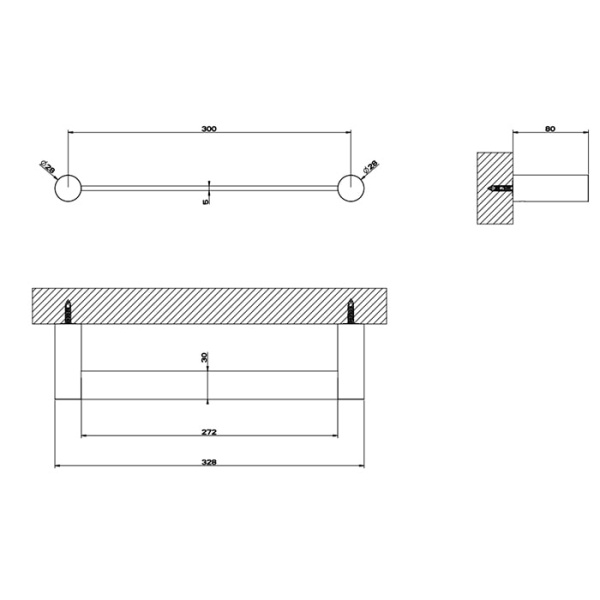 Полотенцедержатель Gessi 316 30 см 54797#707 черный