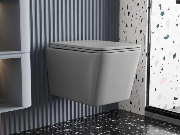 Унитаз подвесной Abber Rechteck AC1201MG серый