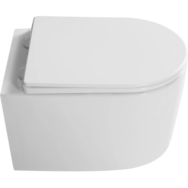 Унитаз подвесной Grossman Thin Rim GR-5602S безободковый, с сиденьем микролифт, белый