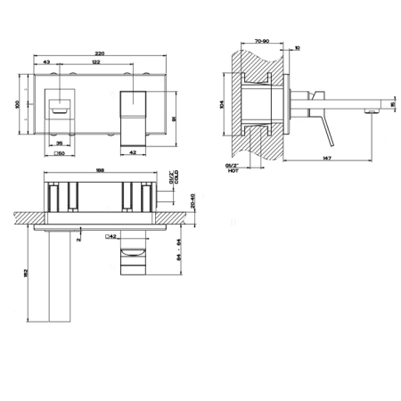 Смеситель для раковины Gessi Rettangolo K 53089#031