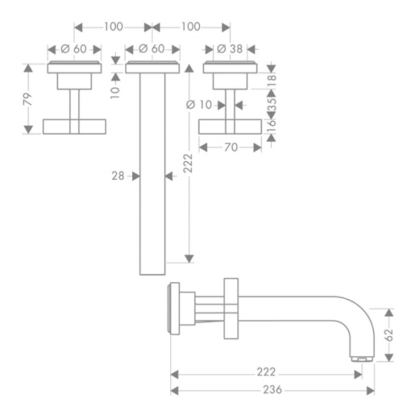 Смеситель для раковины Axor Citterio 39143000