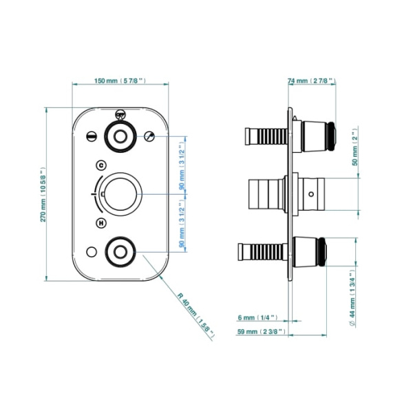Смеситель для душа THG Corvair U8D.H62.5540BE золото