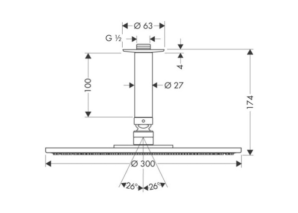 Верхний душ hansgrohe Raindance Air 27494000