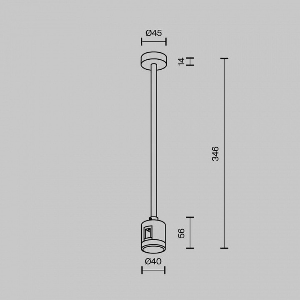 Основание на штанге Maytoni Accessories for tracks Flarity TRA158C-IPC1-PT