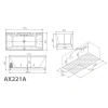 Акриловая гидромассажная ванна 170x80 см SSWW AX221A BGSN