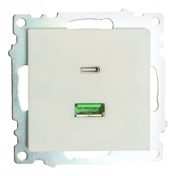 Розетка 2хUSB type A и C без рамки Stekker Катрин 50051
