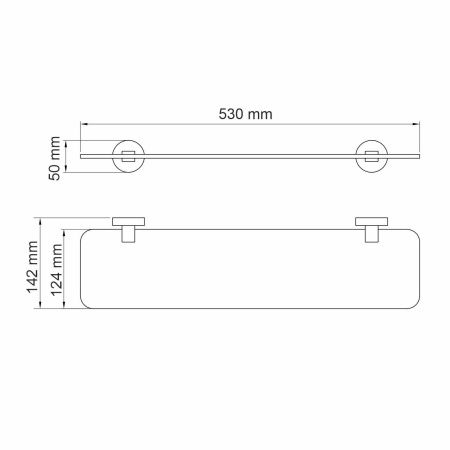 Аспе (Asphe) K-77724 Полка стеклянная