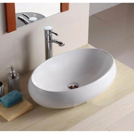 Раковина-чаша CeramaLux 9030A 60x40 см, накладная, белый