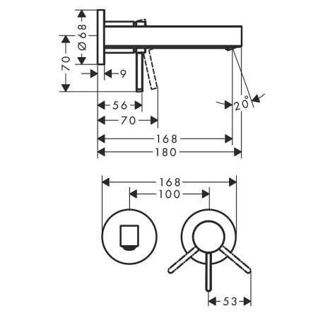 Смеситель для раковины hansgrohe Finoris 76051000