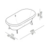 Ванна из искусственного камня Agape Ottocento 155х77 AVAS0967ZGS
