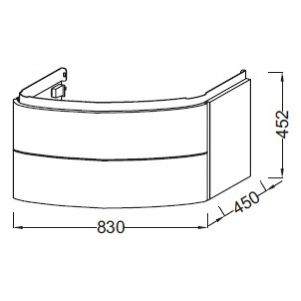 Тумба под раковину 85 см Jacob Delafon Presquile EB1104-442 серый антрацит лак