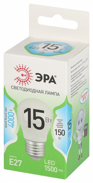 Лампа светодиодная Эра Green Line E27 15Вт 4000K LED P45-15W-840-E27 GL
